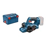 Bosch Professional 18V System Akku Hobel GHO 18V-LI (Leerlaufdrehzahl 14.000 min-1, max. Spandicke 1,6 mm, inkl. L-BOXX, ohne Akku/ Ladegerät)