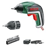 Bosch Akkuschrauber IXO (5. Generation, 3,6 Volt integriert Akku, Drehmoment-Aufsatz, 10 Bits, USB Ladegerät, im Karton) - Amazon Edition