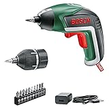 Bosch Akkuschrauber IXO (5. Generation, 3,6 Volt integriert Akku, Drehmoment-Aufsatz, 10 Bits, USB Ladegerät, im Karton) - Amazon Edition