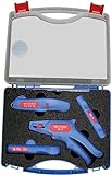 WEICON TOOLS Profi-Starter Set – Abisolierwerkzeuge für die Hausinstallation, Blau/Rot