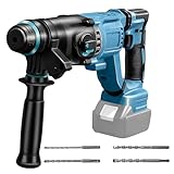 Bohrhammer Für Makita 18 V Akku, Bürstenlos Kabellos Mit Sicherheitskupplung Für Beton/Mauerwerk, 3 Joule, 1200 U/min, 5000 Ipm, 4 Anwendungsmodi Mit 360°Zusatzhandgr