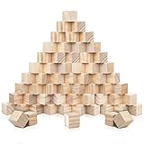 Kurtzy Kleine Holz Würfel (60 Stk) - Holzwürfel 3x3x3cm – Naturbelassene Unbehandelte Blanko Holzklötze – Holzblöcke Bauklötze zum Basteln, DIY, Stempel, Mathematik, Bausteine, Spielsteine, Puzzle