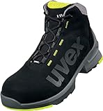 Uvex 1 Sicherheitsschuhe S2 SRC, Stiefel, Arbeitsschuhe für Herren, Schwarz/Lime, Größe 44