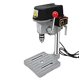 Loobiiny 340W Garden Tischbohrmaschine Profi-Säulenbohrmaschine Standbohrmaschine Tischbohrmaschine Variable Drehzahl für Holz, Metall und Kunststoff