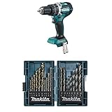 Makita DHP484Z Akku-Schlagbohrschrauber 18V (ohne Akku, ohne Ladegerät) + Bohrer-Set 18tlg