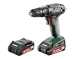 Metabo 602245500 Akku Schlagbohrmaschine / Schlagbohrschrauber SB 18 | + Schnellspannfutter; Gürtelhaken mit Bitdepot; Koffer, 2 Akkus, Ladegerät (LI-Ion 18V 2Ah / 1,41kg / bis zu 48 NM)