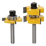 2 Stück Groove und Tongue Zunge und Nut Set Router Bit Set, 8 mm Schaft, Oberfräse Fräser Set für DIY CNC Graviermaschine Trimmmaschine Holzbearbeitung