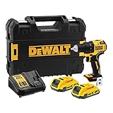 Dewalt 18V XR 2-Gang Akku-Bohrschrauber DCD708D2T (bürstenloses Vollmetall-Getriebe, 13 Mm Vollmetall-Schnellspann-Bohrfutter, LED-Arbeitslicht, Inkl. 2x Akkus, Ladegerät, Gürtelclip, T Stak Box)