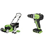 Greenworks Akku-Rasenmäher GD24X2LM46SPK4X + Akku-Bohrschrauber GD24DD65