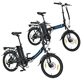 smartEC Camp-20D & Camp-20H E-Bike 20 Zoll Klapprad 250W Hinterradmotor Li-Ion-Akku 36V/15,6Ah E-Klapprad E-Faltrad Elektrofahrrad Reichweite 100km bis 25km/h (Schwarz)