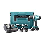 Makita DHP453RFJ kraftvolle Schlagbohrmaschine, mit 2 Akkus, 18 V, 3,0 Ah