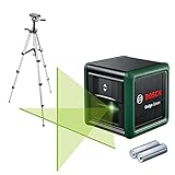 Bosch Home and Garden Bosch Kreuzlinienlaser Quigo Green mit Stativ (grüner Laser für bessere Sichtbarkeit, Gehäuse aus recyceltem Kunststoff)