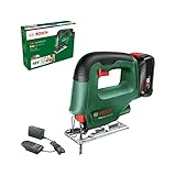 Bosch Akku Stichsäge EasySaw 18V-70 (2,0 Ah Akku, 18 Volt System, mit 1 Stichsägeblatt, Ladegerät AL 18V-20, im Karton)