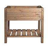 mgc24 Hochbeet Massiv S - Kiefernholz Braun rechteckig für Garten/Terrasse/Balkon - 79 x 40 x 78 cm