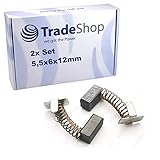 2x Trade-Shop Motorkohlen/Kohlebürsten/Kohlestifte 5,5 x 6 x 12mm für Bosch GDR GDS GDX 14,4 V-LI / 18 V-LI Akku-Schrauber ersetzt 2609199169