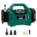 Mellif Akku Kompressor für Makita Akku 18V, kompakt Luftkompressor 11 bar,160PSI,400L/Min,95cm Schlauchlänge,LED Licht,mit 6 Zubehöre zum Aufblasen/Absaugen für Fahrad-Autoreifen,Luftkissen(ohne AKKU)