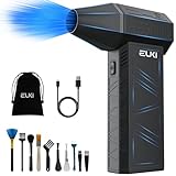 EUKI Elektrische Staubgebläse Luftdruckspray, 3-Gang 150000 U/min, Druckluft Compressed Air Duster mit 6000mAh Akku, Reinigungsbürste und USB Schnellladung, für PC Reinigungsset, Auto, Sofa