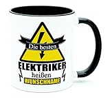 Die besten Elektriker heißen Name Tasse personalisiert Elektroniker Becher Elektrikertasse Meister Geschenk Meisterprüfung Geburtstag personaliersierbar Spruch lustig Gadget Kaffeetasse Männer