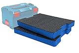 Shadow Foam L-Boxx Einsätze [Doppelpack] für Bosch L-Boxx 102-374 Schaumstoff für Sortimo L-Boxx Modular Werkzeugkoffer (50mm, Blau)