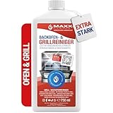 MAXXI CLEAN | Backofen & Grillreiniger - das Original | 750 ml Gel Paste | selbstarbeitender Reiniger und Fettlöser | für Backofen, Herdplatte & Grill | löst hartnäckige Verkrustungen