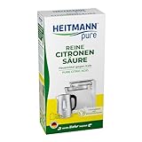 HEITMANN pure Reine Citronensäure: Vielseitiger Bio-Entkalker für Küche und Bad, Pulver zur Entfernung von Kalk, Leistungsstark und Lebensmittelsauber, 100% Reine Citronensäure, 350 g