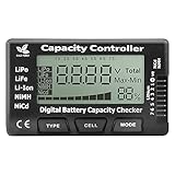 VOKTTA Digital Batterie Kapazität Checker, Batterie Tester, Batteriekapazität Spannungsprüfer Controller Tester für LiPo, LiFe, Li-Ion, NiMH, Nicd