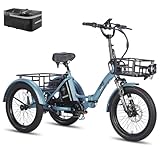 Fafrees F20 Mate [ Offiziell ] Lastenfahrrad 20 Zoll, Elektrofahrrad Herren 180 KG, E Bike Dreirad für Erwachsene, Klapprad E-Bike Hydraulische Scheibenbremsen, Fatbike Elektro Dreirad Fahrrad