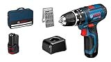 Bosch Professional 12V System Akku Schlagbohrschrauber GSB 12V-15 (inkl. 2x 2.0Ah Akku, Ladegerät GAL 12V-20, 25-tlg.-Bit-Set, Werkzeugtasche)