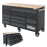 TRUTZHOLM Werkstattwagen Deluxe XXL Anthrazit unbestückt 160x91 cm 20 Schubladen Werkzeugwagen leer Sideboard