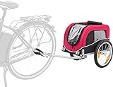 TRIXIE Hundeanhänger für das Fahrrad 36 × 34 × 57 cm bis zu 15 kg – faltbarer Hundefahrradanhänger mit Bremsen – mit Signalwimpel und Anhängerkupplung, 12813