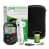 OneTouch Select Plus Flex® Blutzucker-Messgerät (mmol/L) I Diabetes-Testset (Zucker-Krankheit) I 1 Blutzucker-Messgerät + 10 Teststreifen + 1 Stechhilfe + 10 Lanzetten im Etui (inkl. Batterie)