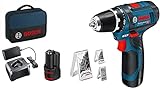 Bosch Professional 12V System Akku Bohrschrauber GSR 12V-15 (inkl. 2x2.0 Akku, Ladegerät, 39tlg.-Zubehör-Set, Werkzeugtasche) - Amazon Exclusive Set Set