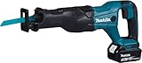 Makita DJR186RT Akku-Reciprosäge 18 V / 5,0 Ah, Ladegerät im Transportkoffer, Türkis, mit 1x Akku 5,0 Ah