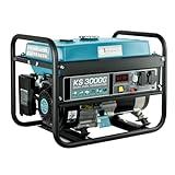 Könner & Söhnen KS 3000G - Hybrid Benzin-LPG 4-Takt Stromerzeuger, Kupfer Generatoren 3000 Watt, 16A, 230V, Generator für Kleinhaus, Garage oder Camping