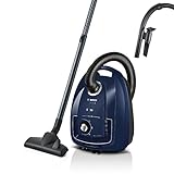 Bosch Hausgeräte Staubsauger mit Beutel Serie 4 BGD38BU2, nachhaltig, Hygiene-Filter, 10 Jahre Motor, Zubehör-Clip, Polsterdüse, Fugendüse, hohe Saugkraft, Made in Germany, 600 W, blau