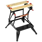 Black+Decker flexible Werkbank WM536 mit großer Arbeitsfläche/Höhenverstellbar und einfach handzuhaben/Bis 160 kg belastbar/Maße (Arbeitsfläche): 25,0 x 61,0 cm