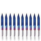 SainSmart Genmitsu 10Pcs Nano Blue Coat Gravierstichel, 30 Grad 0,1 mm Spitze 1/8 'Schaft CNC Fräser Satz, Konisches V-Bit