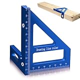 3D Holzbearbeitung Quadrat Winkelmesser, Dreieck Lineal Scriber, 45/90 Grad Schreiner Quadrat Aluminium Gehrung Holzbearbeitung Lineal, hohe Präzision Layout Mehrzweck-Messwerkzeug