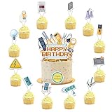 25 Pcs Elektriker Kuchen Dekorationen Elektriker Kuchen Topper Cupcake Toppers für Elektriker Geburtstag Party Dekorationen Elektriker Lineman Geburtstag Party Supplies