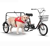 PRUJOY Hundeauslauf-Dreirad-Fahrrad-Hundewagen, Hundeauslauf-Dreirad-Fahrrad, großer Hund, körperliche Trainingsausrüstung, Hundewagen (Black)