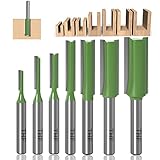 TXHF 7 Stück 6mm Schaft Gerade Fräser Set Holz Fräser Router Bit Oberfräser Nutfräser Holzfräser Fräser - 3mm,4mm,5mm,6mm,8mm, 10mm,12mm