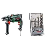 Bosch Schlagbohrmaschine UniversalImpact 800 (800 Watt, Zusatzhandgriff, Tiefenanschlag, Koffer) + Pro Betonbohrer 7 tlg.-Set CYL-3