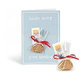 Inkognito Klappkarte mit Mini-Geschenk & Umschlag in Folie (Grußkarte A6 / Umschlag 12 x 17,5 cm) • 45524 ''Alles Gute zum Einzug Künstler Sobunthier • Mini-Geschenk-Karten