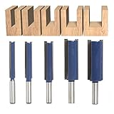 Sinoprotools 5 Stück Nutfräser, Fräser für Oberfräse 8mm Schaft, Gerade Oberfräsen-Bits Set, Nutenfräser Router Bit, Holzfräser Fräser Schaftfräser Holzbearbeitungswerkzeug Bit 8/10/12/18/20mm