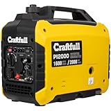 Craftfull Benzin Stromgenerator Power Inverter 1200/2000 Watt - Notstromaggregat 12 V - Generator - Stromerzeuger EURO 5 - ECO Modus - 2x USB - Stromaggregat Powerstation (Schwarz/Gelb PI2000)