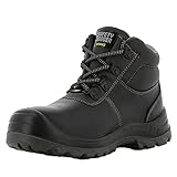 SAFETY JOGGER Sicherheitsschuhe mit Stahlkappe Herren Leicht - BESTBOY - S3 / S1P Arbeitsschuh für Damen, rutschfeste Stahlsohle, Stoßdämpfender, Wasserabweisender Sicherheitsstiefel, Schwarz, 36 EU