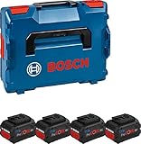 Bosch Professional 18V System Akku ProCORE Set: 4x GBA 18V 5.5Ah (inkl. L-BOXX-Einlage für Starter-Sets, in L-BOXX)