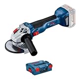 Bosch Professional 18V System Akku Winkelschleifer GWS 18V-10 (Scheiben-Ø: 125mm, inkl. Schnellspannmutter, Schutzhaube, Aufnahmeflansch, L-BOXX-Einlage, L-BOXX, ohne Akku/ Ladegerät)