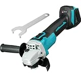 Akku Winkelschleifer Ersatz für Makita DGA511RTJ mit Bürstenlosem Motor,Scheibe 125mm Schleifen,Leerlaufdrehzahl 0-11.000 U/min zum Entfernen von Farbe und Mörtel, zum Schleifen, Schneiden(Ohne Akku)