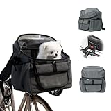 BigKing Fahrradtasche für Haustiere, Fahrradkorb vorne für Hunde, faltbarer Fahrradkorb, geeignet für Outdoor-Reiten und Camping mit Haustieren (grau)